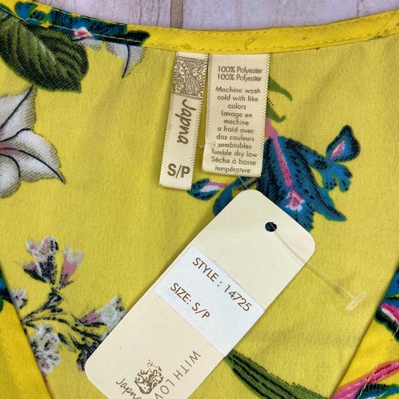 NWT Yellow Floral Wrap Blouse - Picture 3 of 5